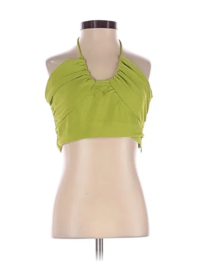 Pre-owned Lulus Tank Top Green Halter Neckline Tops