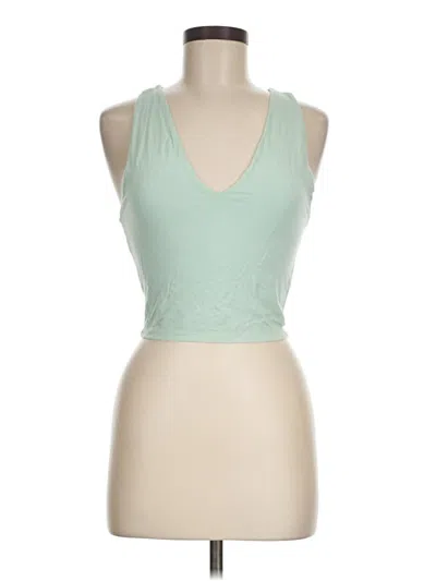 Pre-owned Lulus Tank Top Green Plunge Neckline Tops