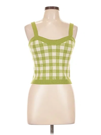 Pre-owned Lulus Tank Top Green Square Neckline Tops