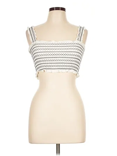 Pre-owned Lulus Tank Top Ivory Strapless Neckline Tops