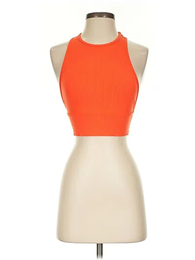 Pre-owned Lulus Tank Top Orange Halter Neckline Tops