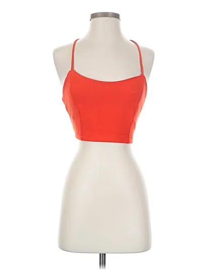 Pre-owned Lulus Tank Top Orange Halter Neckline Tops