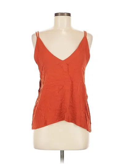 Pre-owned Lulus Tank Top Orange Plunge Neckline Tops