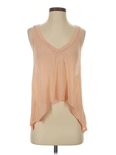 Pre-owned Lulus Tank Top Orange Plunge Neckline Tops