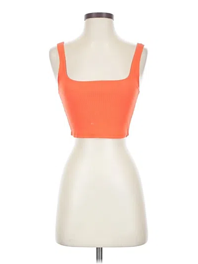 Pre-owned Lulus Tank Top Orange Strapless Neckline Tops