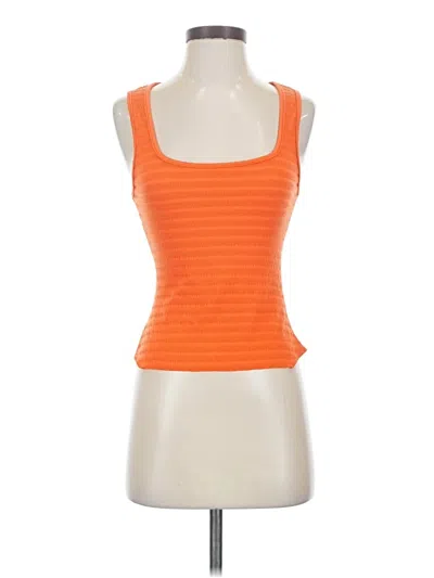 Pre-owned Lulus Tank Top Orange Strapless Neckline Tops