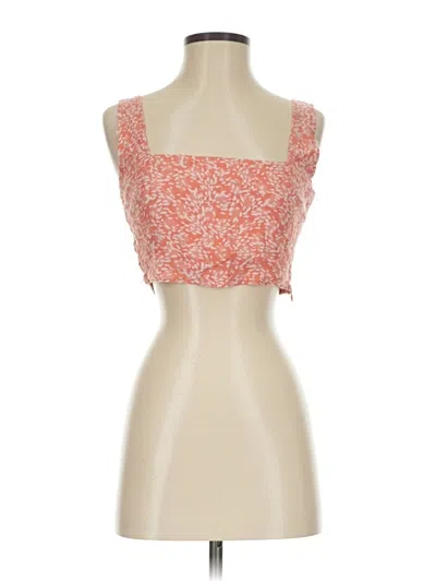 Pre-owned Lulus Tank Top Orange Strapless Neckline Tops