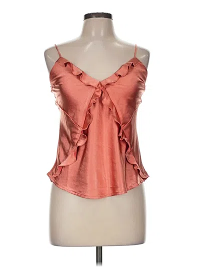 Pre-owned Lulus Tank Top Orange Strapless Neckline Tops