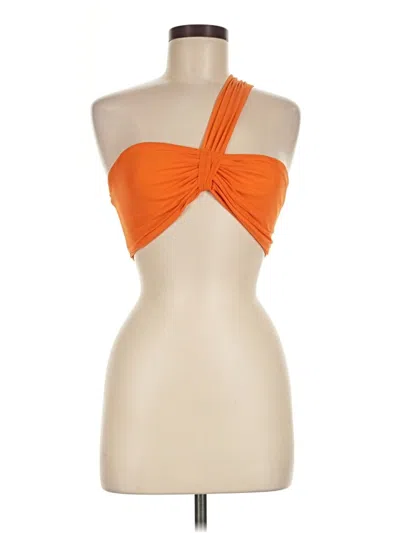 Pre-owned Lulus Tank Top Orange Strapless Neckline Tops