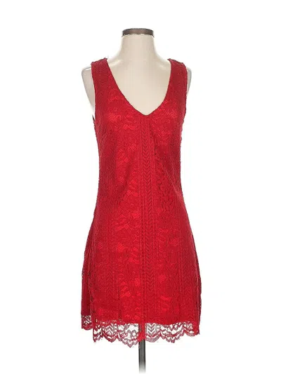 Pre-owned Lulus Tank Top Red Plunge Neckline Tops