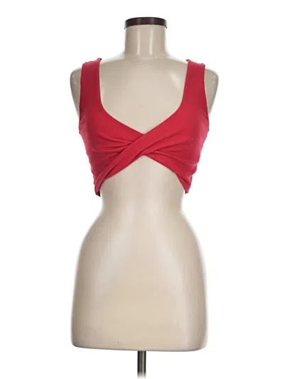 Pre-owned Lulus Tank Top Red Strapless Neckline Tops