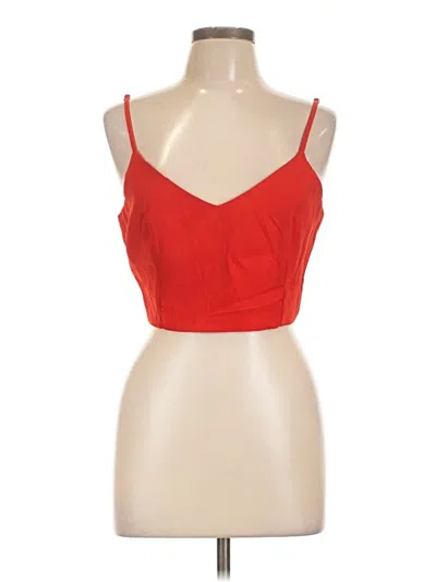 Pre-owned Lulus Tank Top Red Strapless Neckline Tops