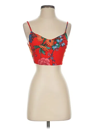 Pre-owned Lulus Tank Top Red Strapless Neckline Tops