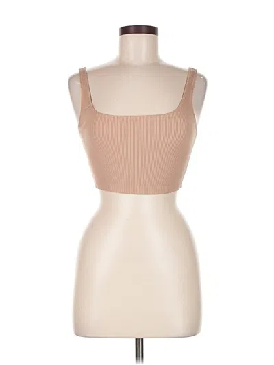 Pre-owned Lulus Tank Top Tan Square Neckline Tops