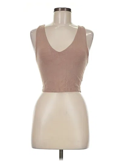 Pre-owned Lulus Tank Top Tan Strapless Neckline Tops