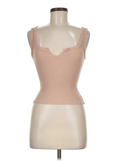 Pre-owned Lulus Tank Top Tan Sweetheart Neckline Tops