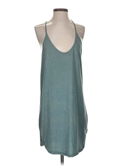 Pre-owned Lulus Tank Top Teal Halter Neckline Tops In Blue