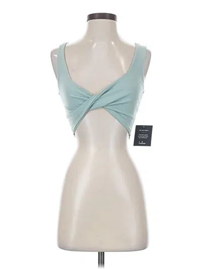 Pre-owned Lulus Tank Top Teal Strapless Neckline Tops