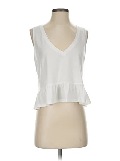 Pre-owned Lulus Tank Top White Plunge Neckline Tops