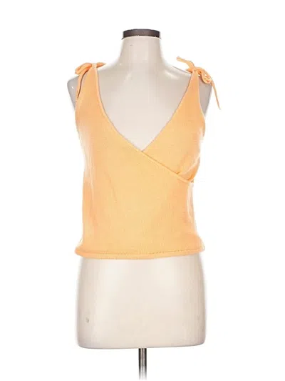 Pre-owned Lulus Tank Top Yellow Strapless Neckline Tops