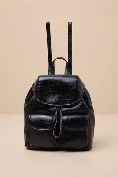Lulus Taralynn Black Vegan Leather Mini Backpack