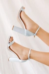 Lulus Taylor Baby Blue Satin Ankle Strap Heels In Blue