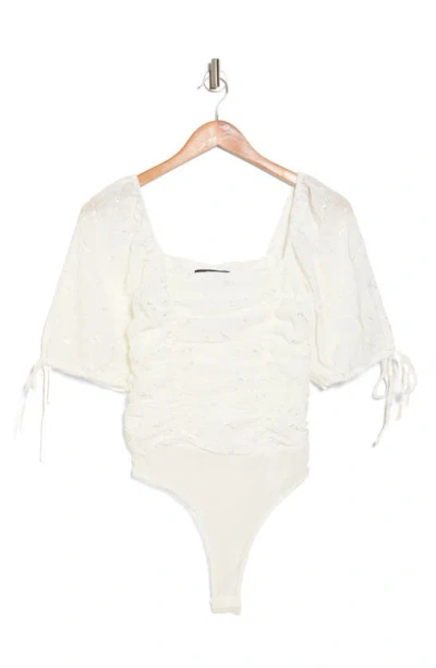 Lulus Think Of Me Floral Embroidered Bodysuit In Ivory
