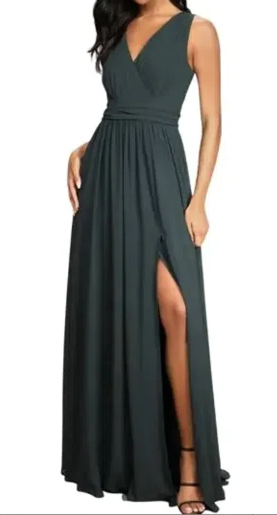 LULUS THOUGHTS OF HUE SURPLICE MAXI DRESS IN EMERALD GREEN