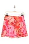 Lulus Ticket To Sunshine Floral Miniskirt In Orange/ Coral/ Fuchsia