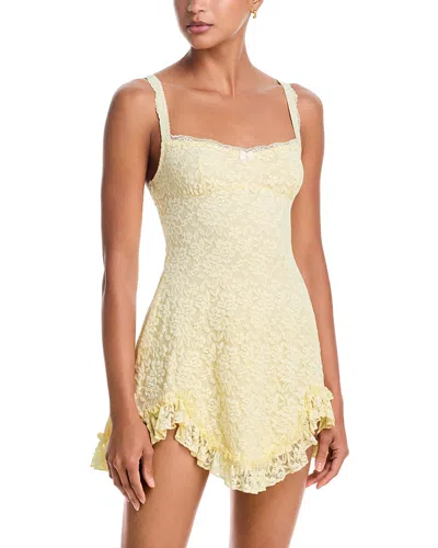 Lulus Tillie Ruffled Hem Mini Dress In Yellow
