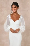 Lulus Timeless Adoration White Embroidered Bishop Sleeve Maxi Dress In White