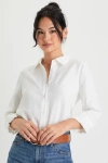 Lulus Totally Polished Ivory Long Sleeve Button-up Top In Ivory