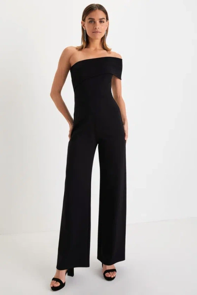 Lulus Transcend Time Black One-shoulder Jumpsuit