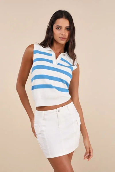 Lulus Trendsetting Aura Ivory Cargo Mini Skirt
