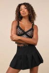 Lulus Trendsetting Look Black Pleated Skort In Black
