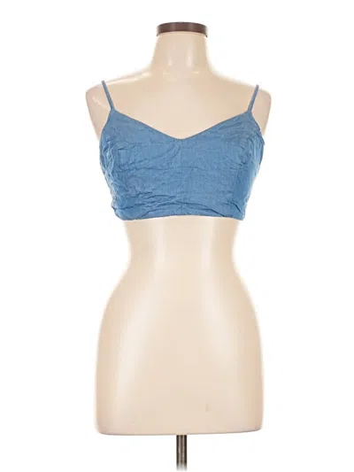 Pre-owned Lulus Tube Top Blue Strapless Neckline Tops