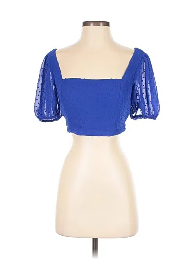 Pre-owned Lulus Tube Top Blue Sweetheart Neckline Tops
