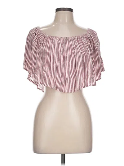 Pre-owned Lulus Tube Top Burgundy Strapless Neckline Tops