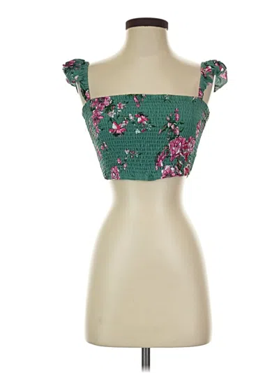 Pre-owned Lulus Tube Top Green Sweetheart Neckline Tops