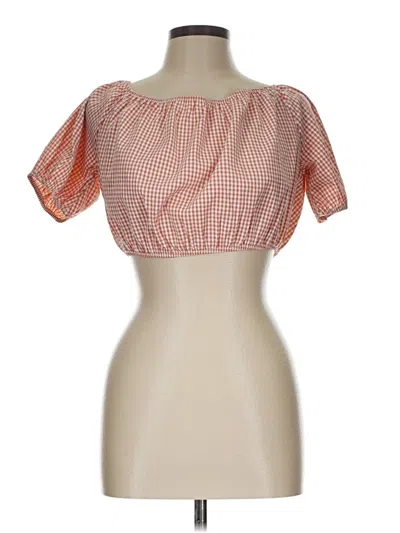 Pre-owned Lulus Tube Top Orange Square Neckline Tops