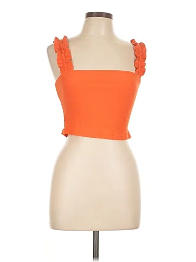 Pre-owned Lulus Tube Top Orange Strapless Neckline Tops