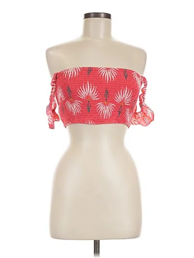 Pre-owned Lulus Tube Top Red Strapless Neckline Tops