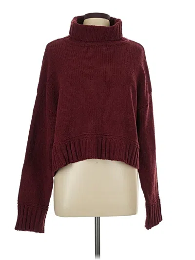 Pre-owned Lulus Turtleneck Sweater In Burgundy
