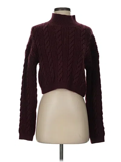 Pre-owned Lulus Turtleneck Sweater In Burgundy