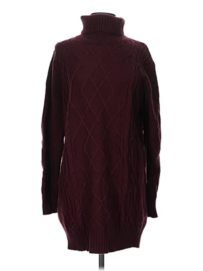 Pre-owned Lulus Turtleneck Sweater In Burgundy