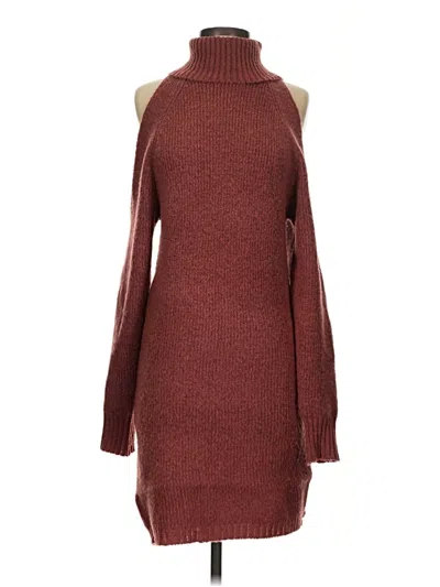 Pre-owned Lulus Turtleneck Sweater In Burgundy