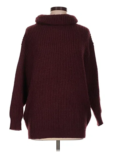 Pre-owned Lulus Turtleneck Sweater In Burgundy