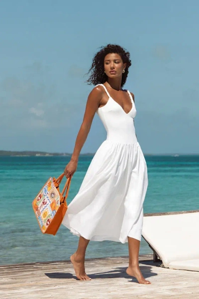 Lulus Tyler White Twisted Strap Midi Dress