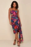 Lulus Uncommon Aesthetic Black Floral Strapless Bodycon Midi Dress In Black