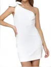 Lulus Unstoppable Stunner Ruffled One Shoulder Mini Dress In White In White